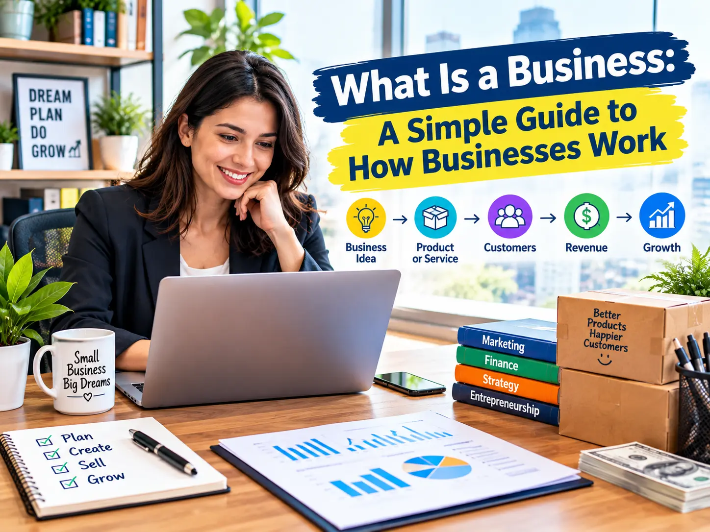 What is a business and how businesses work through products, customers, revenue, and growth