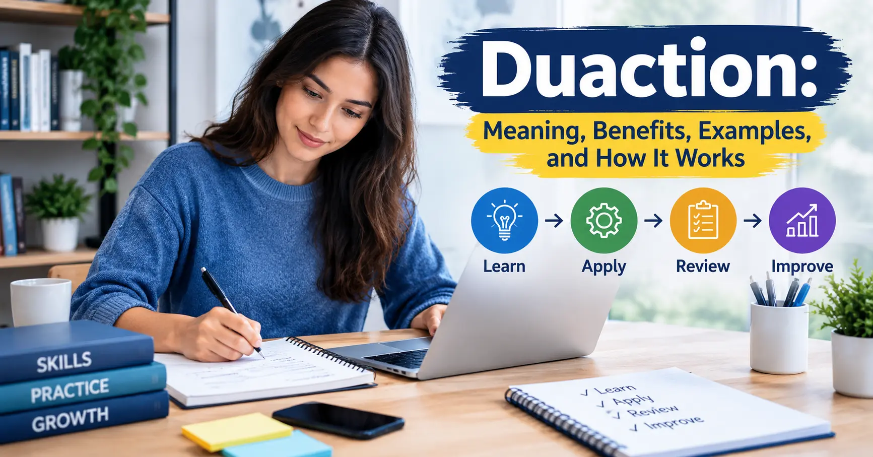 Duaction meaning, benefits, examples, and how it works explained in a simple visual guide.