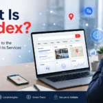 What Is Yandex search engine with search results, maps, translation, AI, and digital services on a laptop
