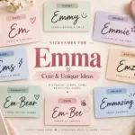 Nicknames for the name Emma featuring cute, funny, unique, cool, and romantic Emma nickname ideas