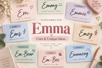 Nicknames for the name Emma featuring cute, funny, unique, cool, and romantic Emma nickname ideas