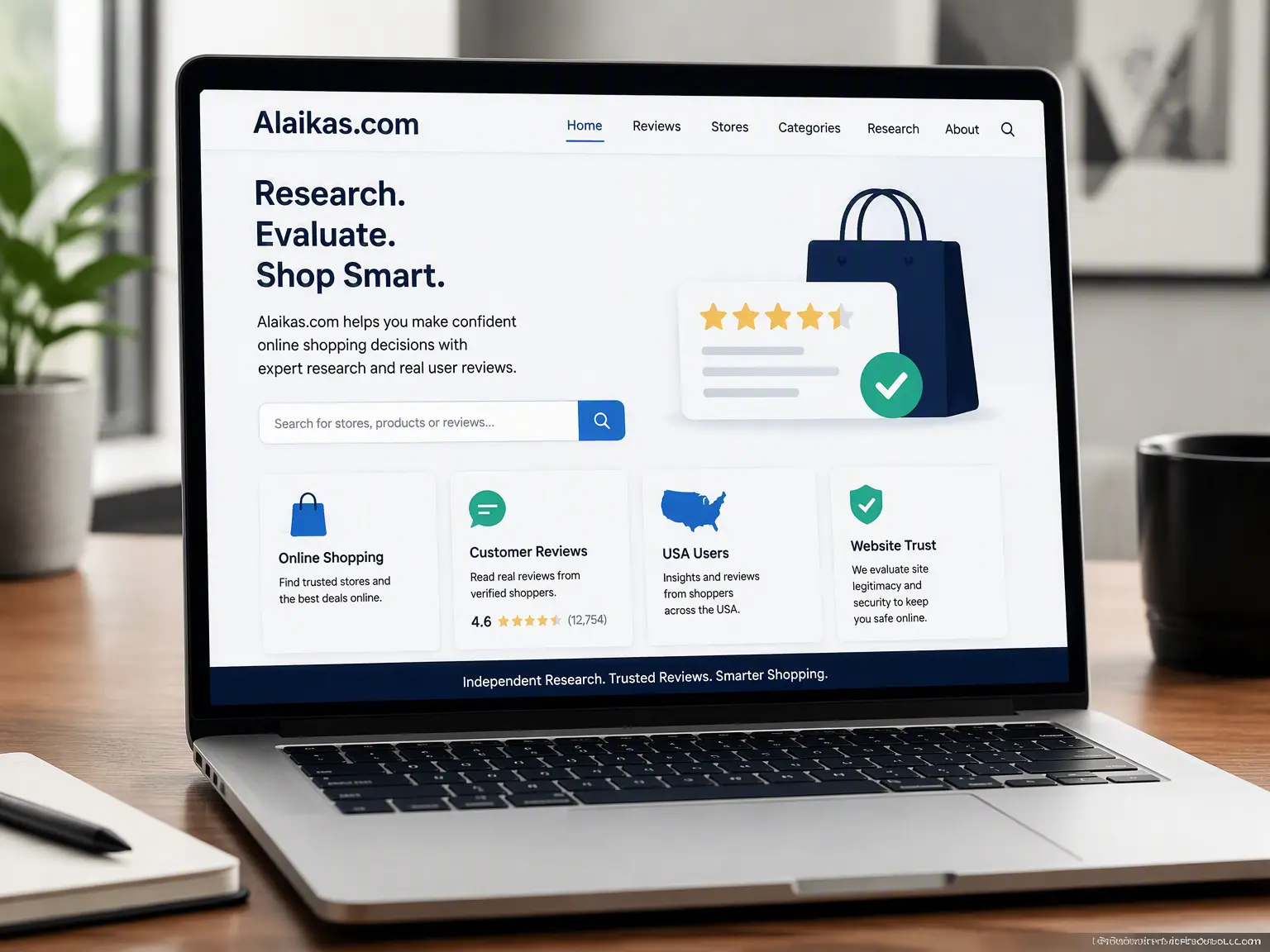 Alaikas.com reviews and complete guide showing website research, USA customers, shopping, and trust checks