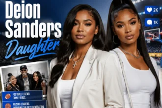 Deion Sanders daughter Deiondra and Shelomi Sanders represented in a sports and entertainment themed featured image.