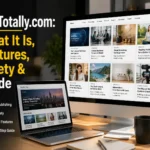 AdsTotally.com website guide showing its content, features, safety information, and overview for online readers
