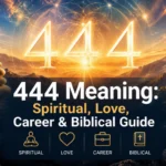 444 meaning explained with spiritual, love, career, numerology, and biblical symbolism in a modern visual