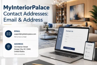 MyInteriorPalace contact addresses showing official email, physical address, and online contact information guide
