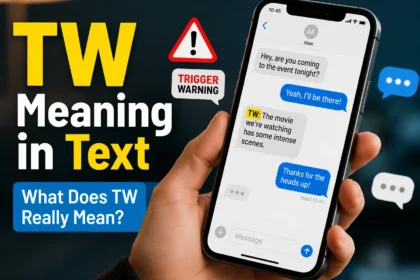 TW meaning in text explained with a clear trigger warning symbol and social media messaging examples