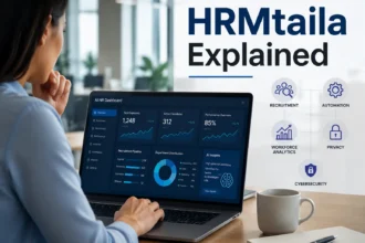 HRMtaila AI in HR explained with employee management, recruitment, automation, analytics, and data security concepts.
